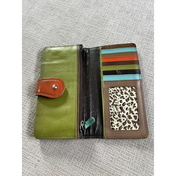 Original Prym Multicolor Leather Wallet Women One Size Zip ID Card Leopard - Picture 3 of 9